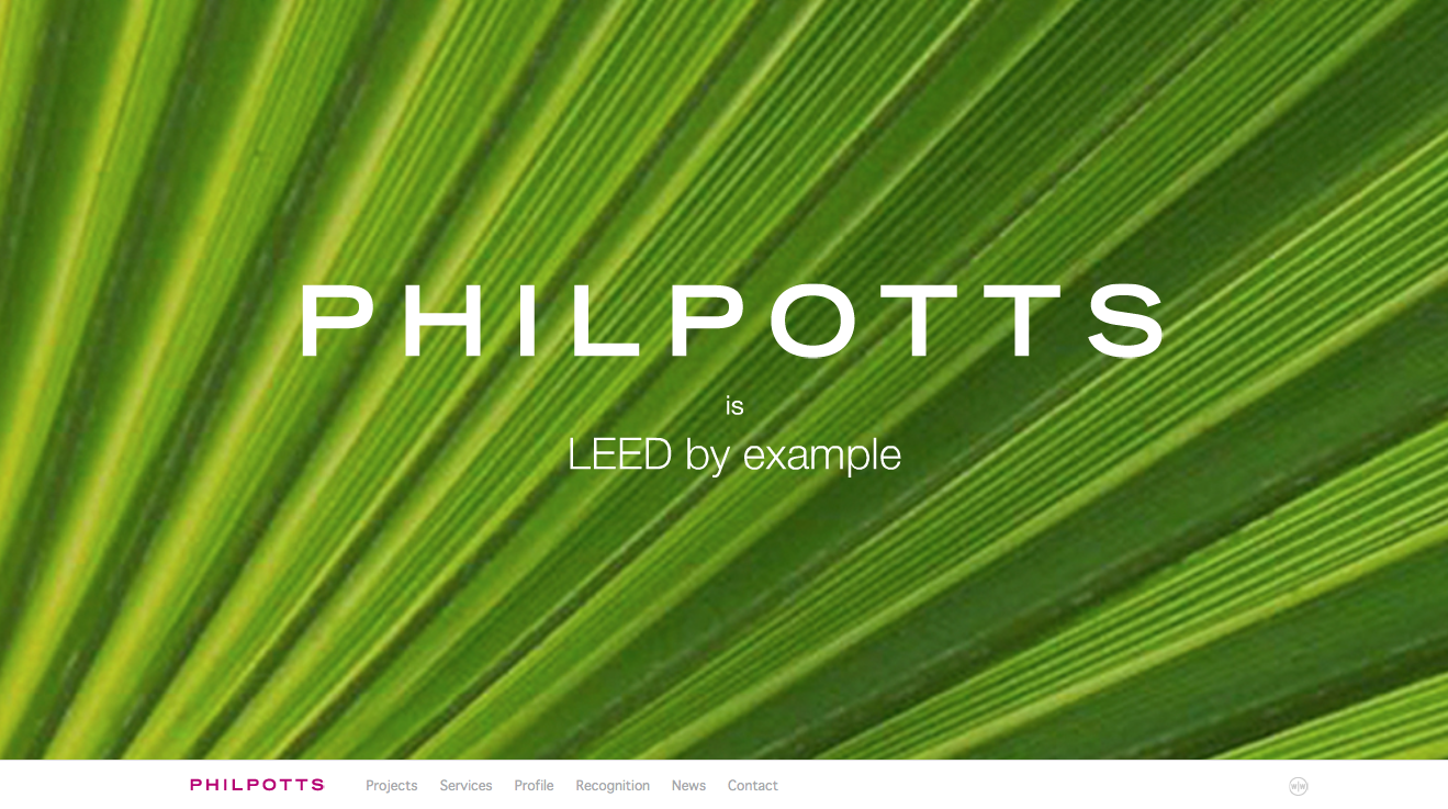 Screen grab of Philpotts website home page.