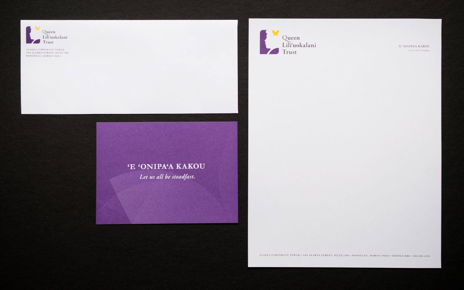 Queen LilI‘uokalani Trust logo, stationery 1