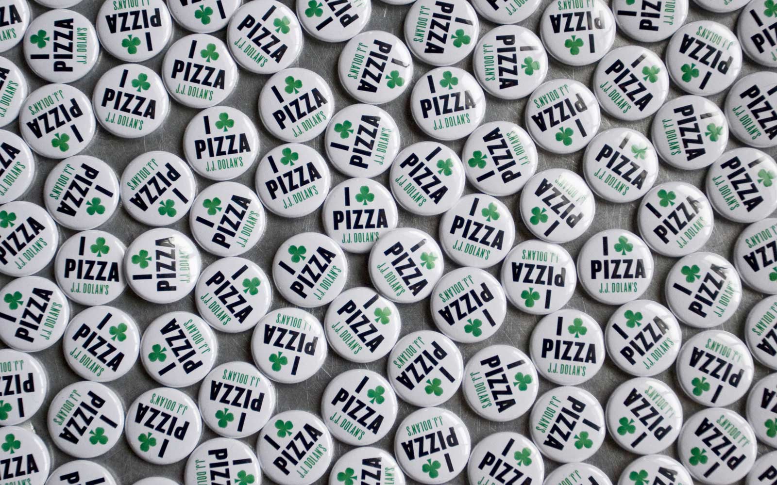 jj 4 - i shamrock pizza pins