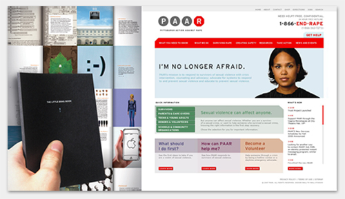 Carnegie Mellon Brag Book and Pittsburgh Action Against Rape website home page