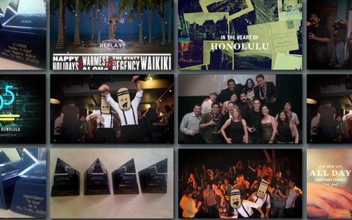 Collage of images from 2010 Pele Awards won by Wall-to-Wall Studios