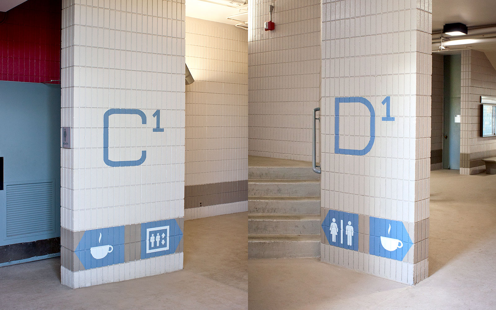 Shidler College of Business wayfinding signage stairwell
