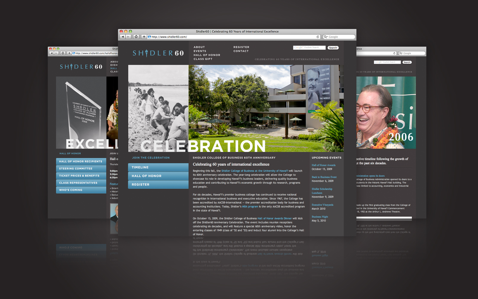 Shidler College of Business 60th Anniversary microsite