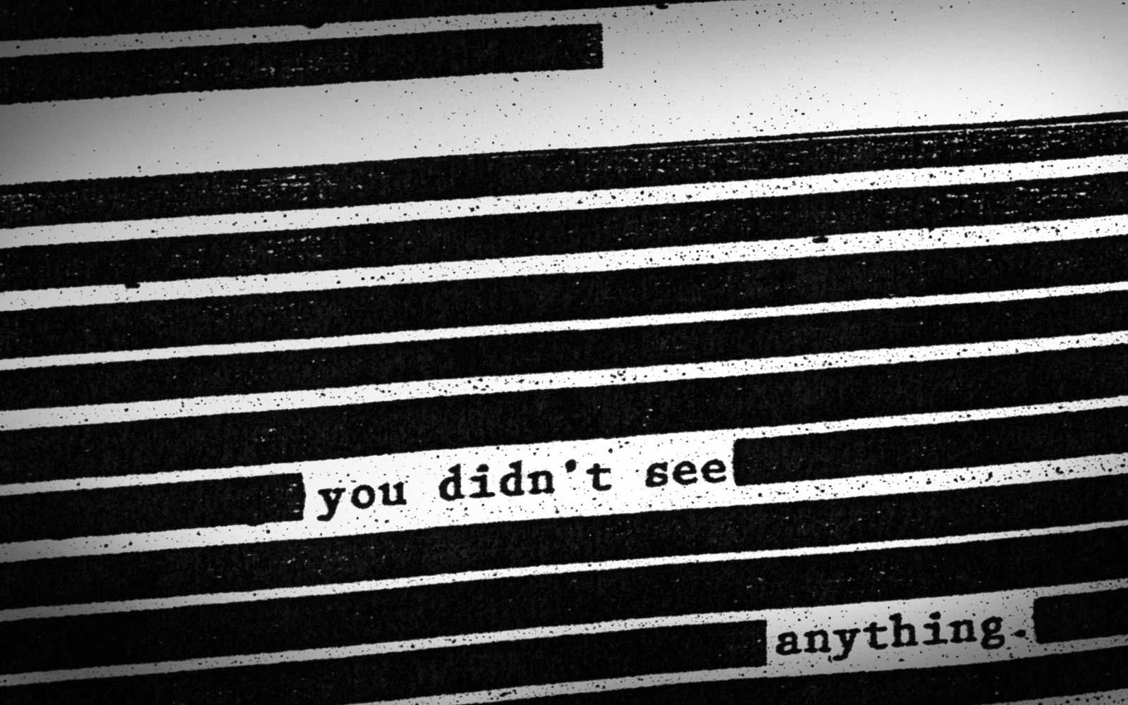 you didn't see anything