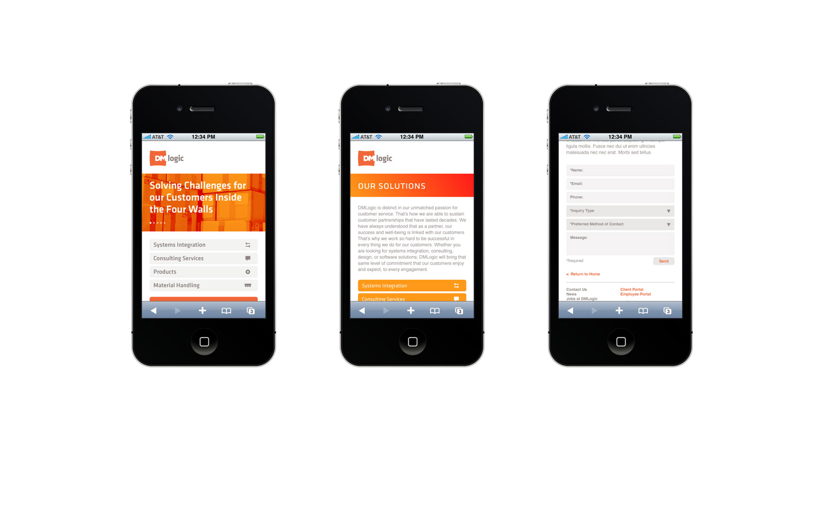 DMLogic website mobile