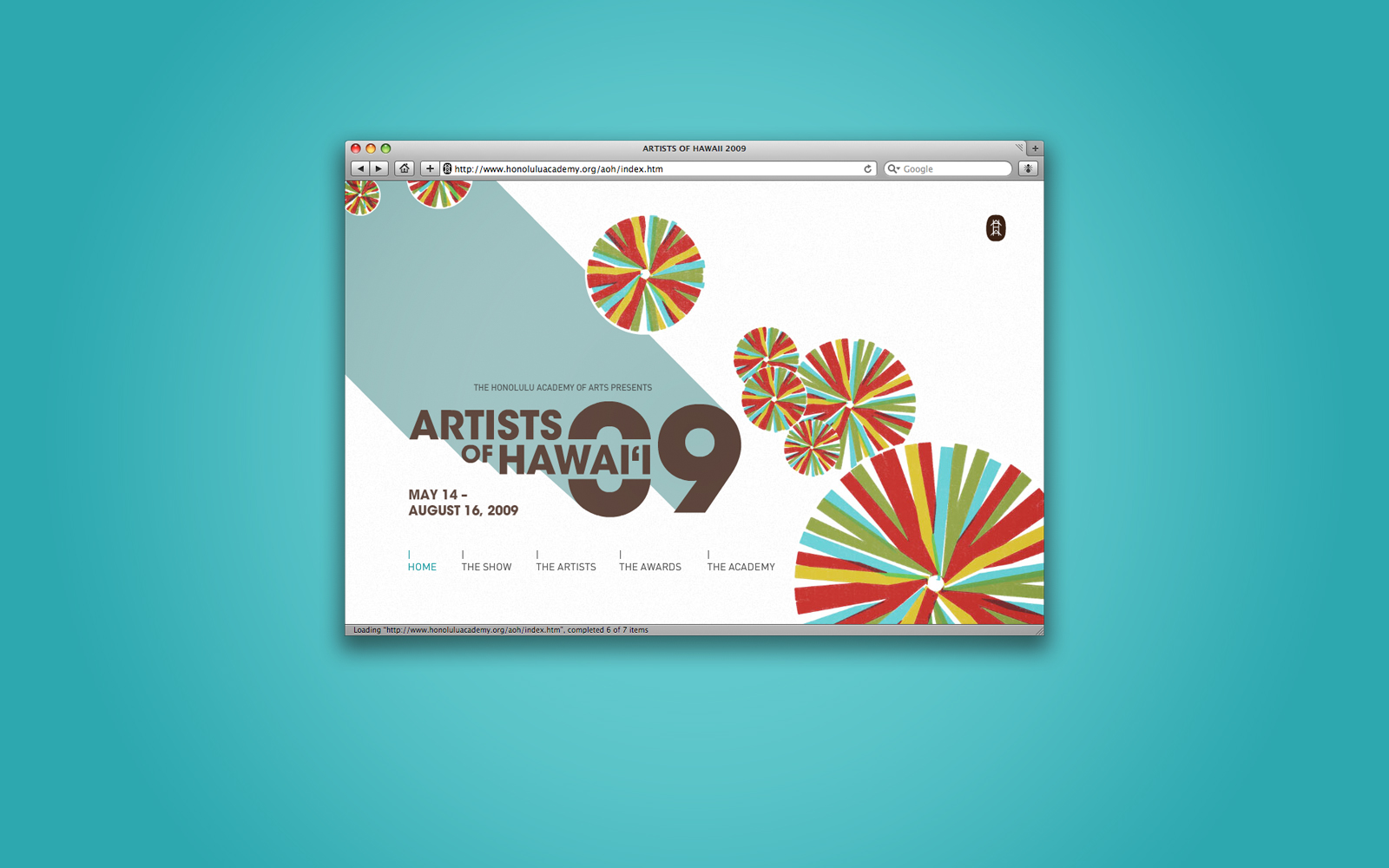 Artists of Hawaii 2009 website home page