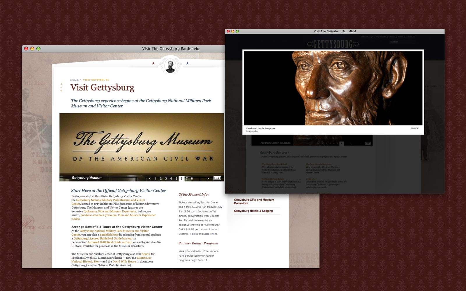 Gettysburg Website visit