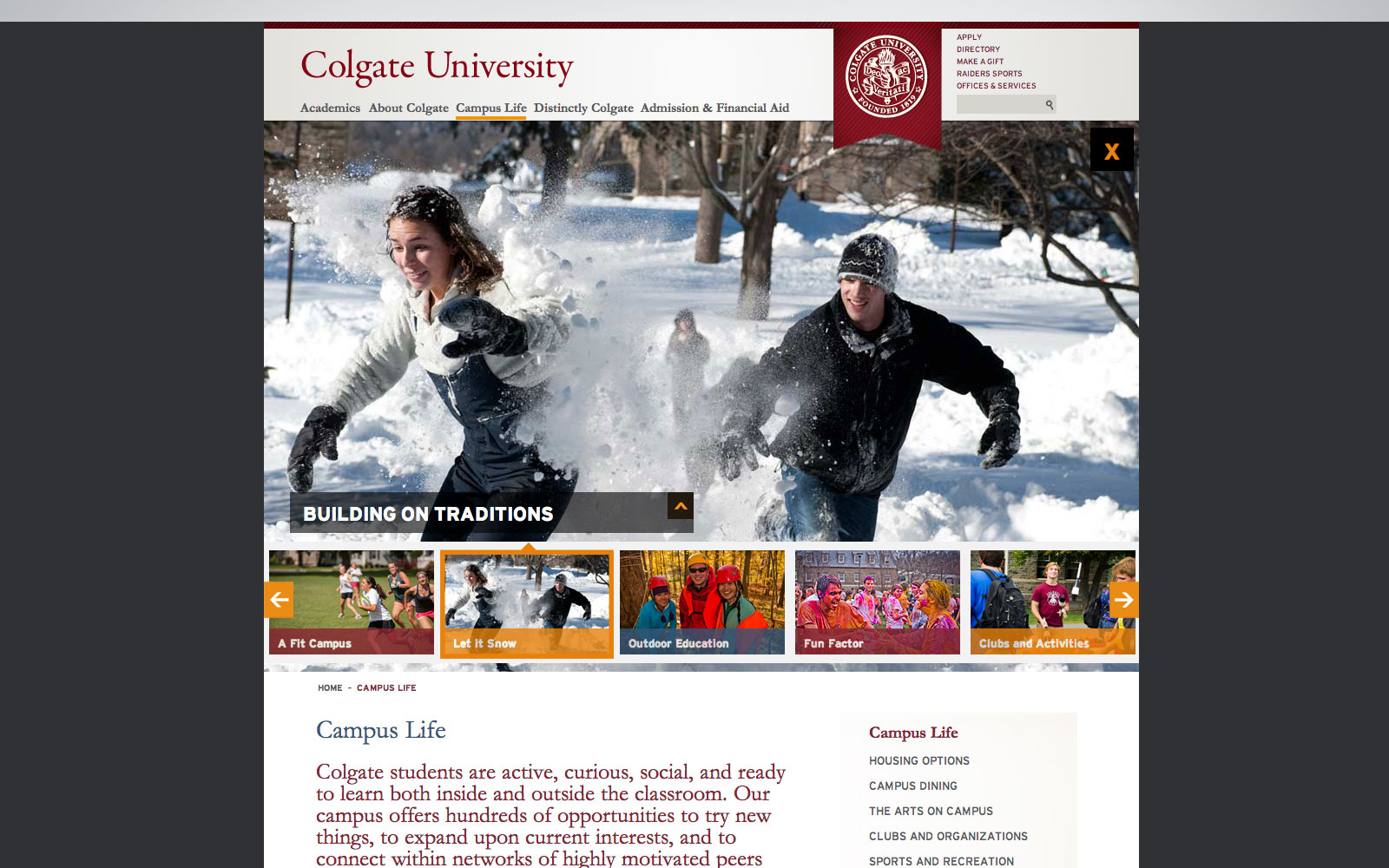 Colgate University website 4