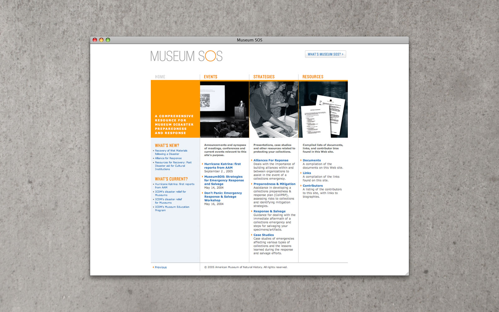 AMNH Museum SOS website