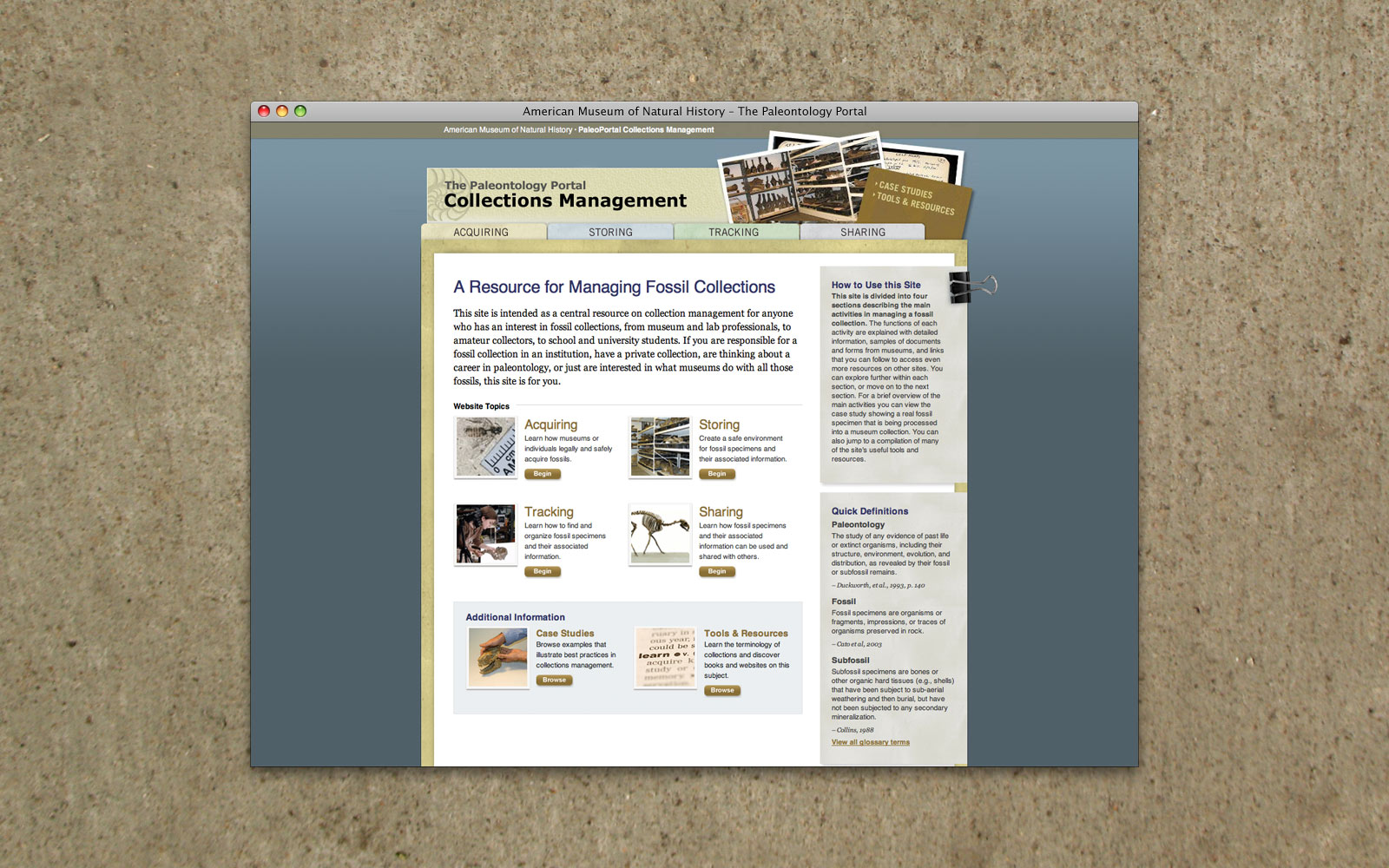 AMNH PaleoPortal Collections Management website 1