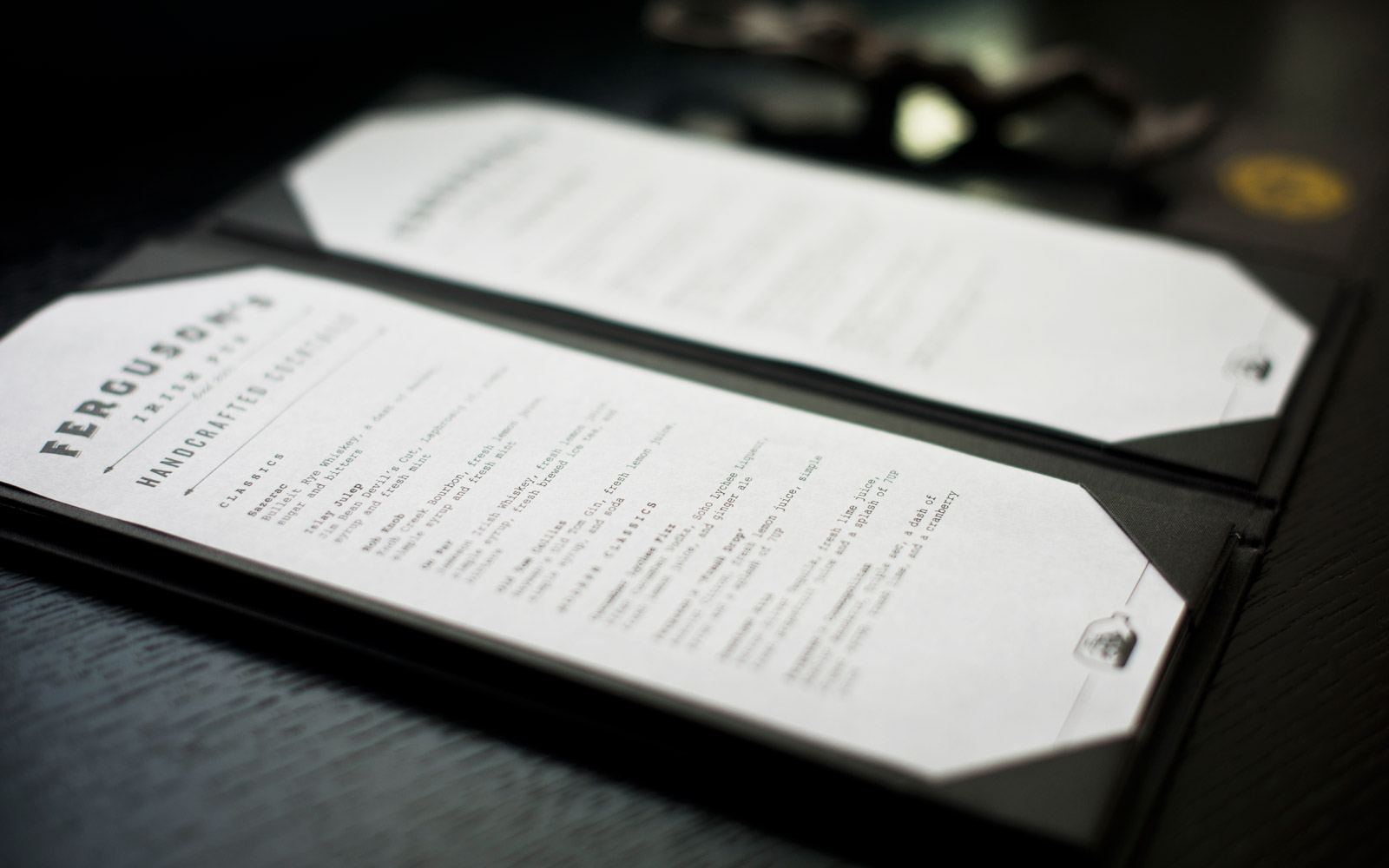 Ferguson's Irish Pub menu detailed