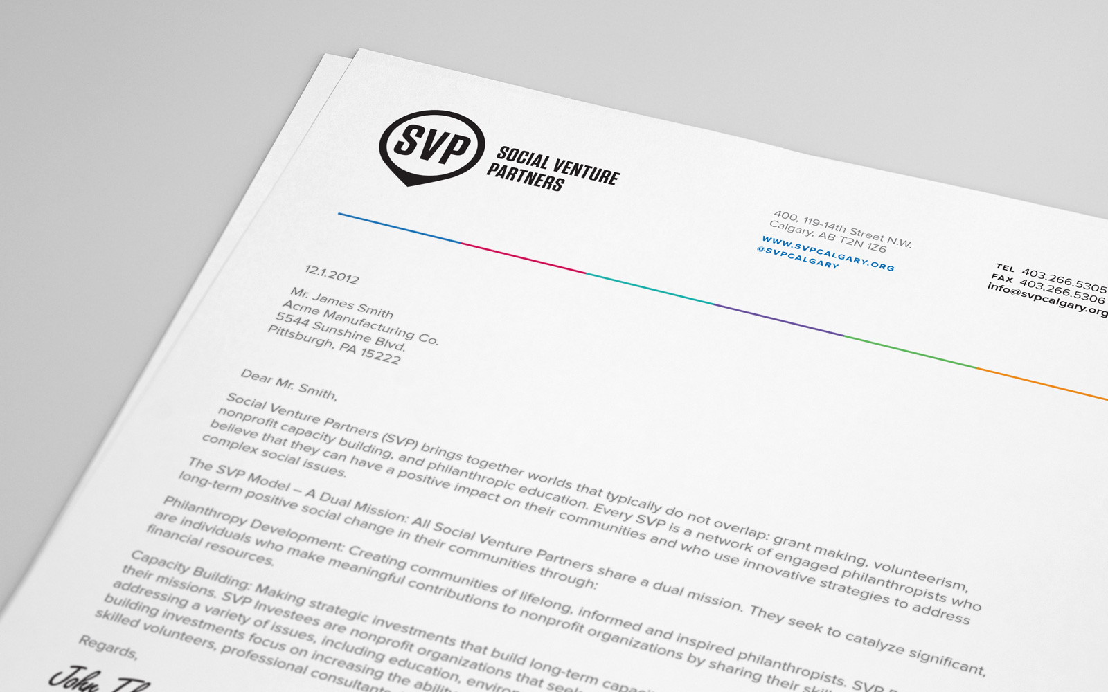 Social Venture Partners letterhead