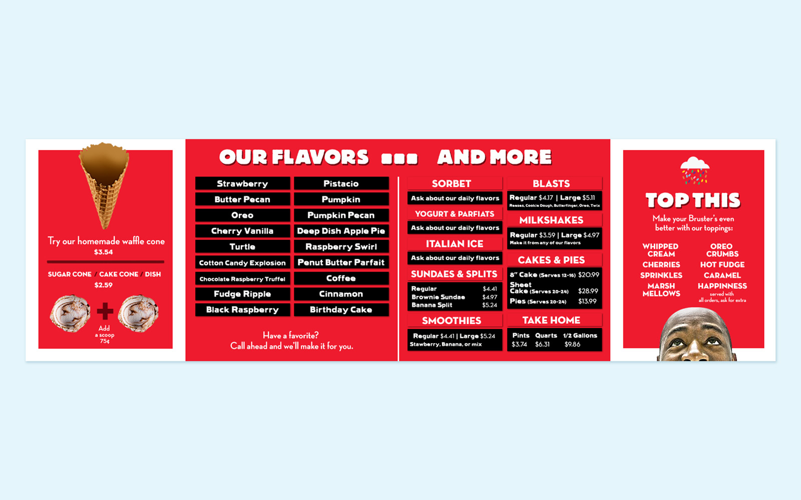 Brusters menu