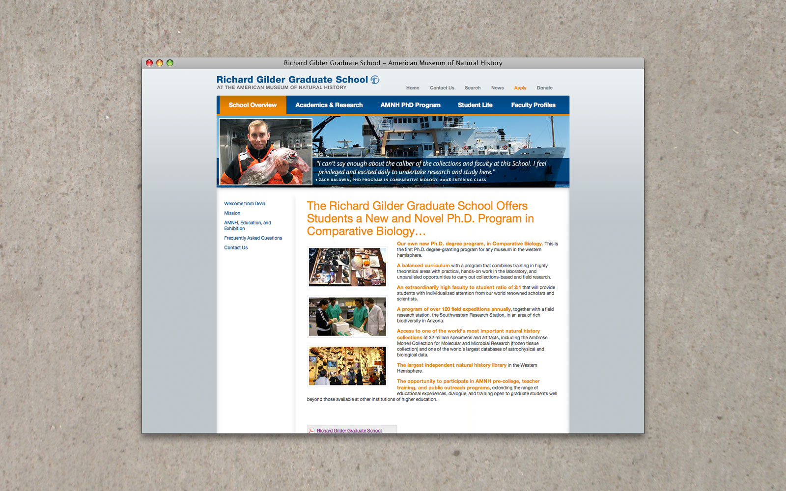 AMNH Richard Gilder School website 2