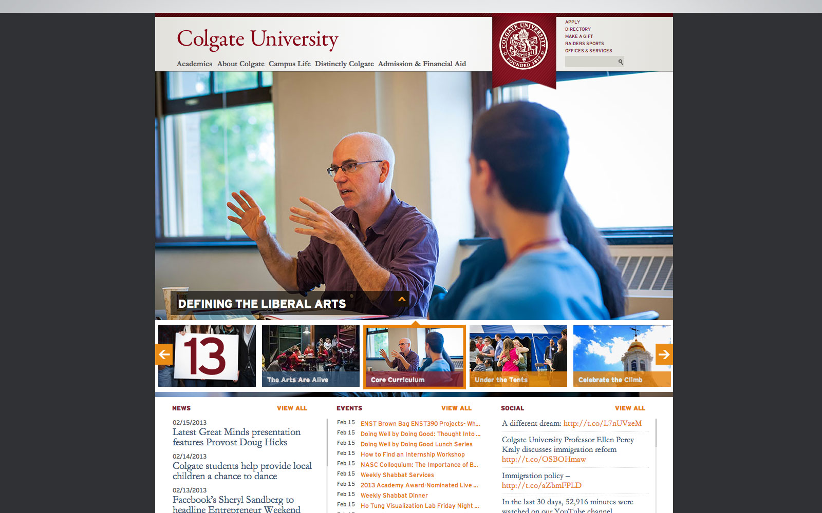 Colgate University website 3
