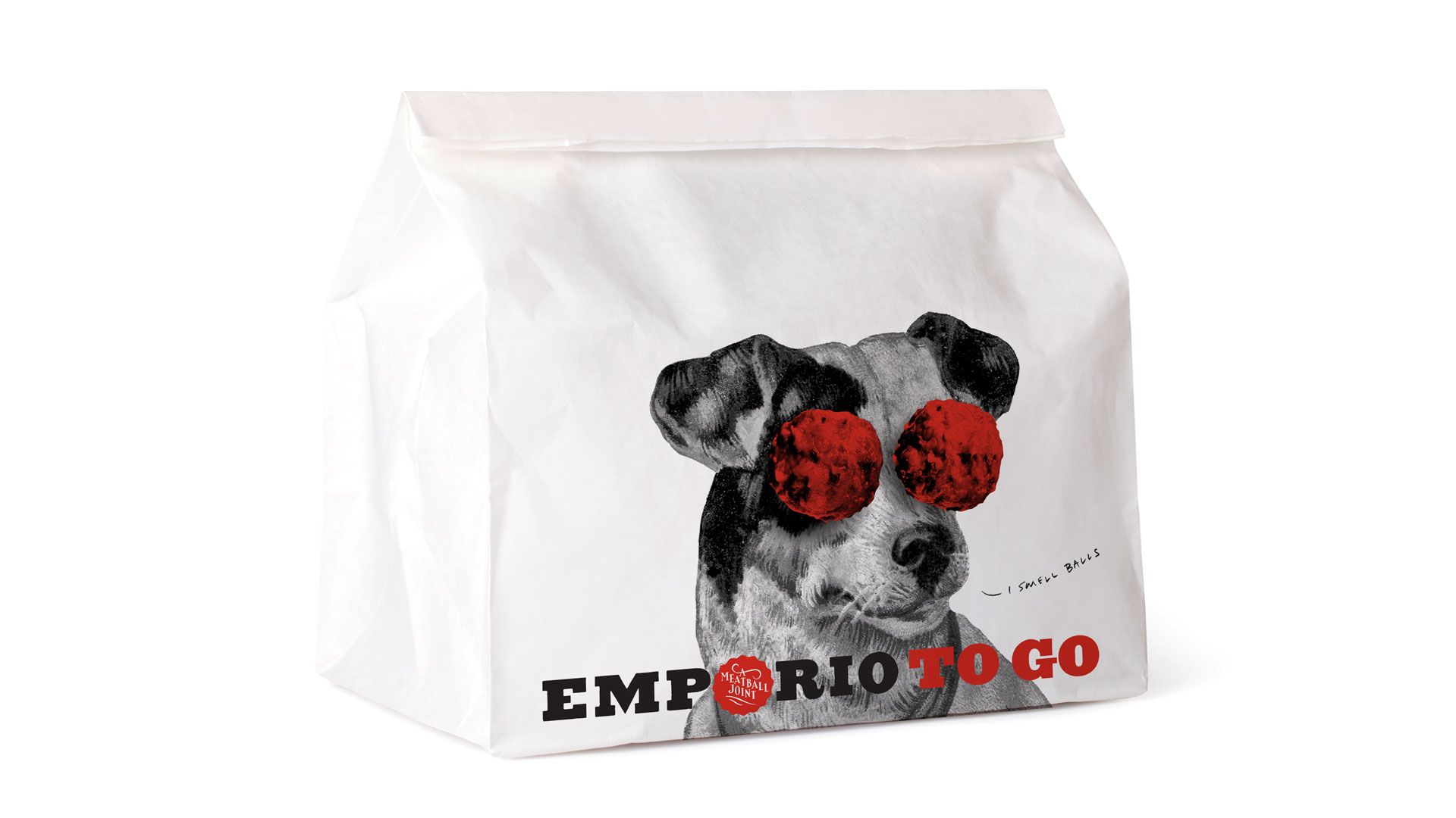 Emporio: A Meatball Joint to go bag packaging
