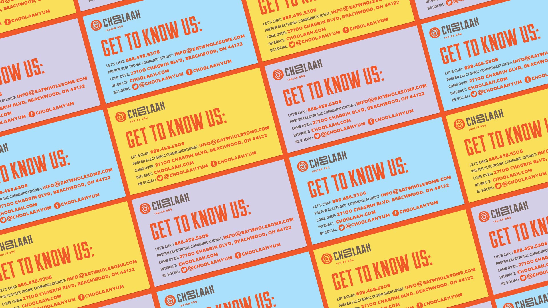 Choolaah contact cards