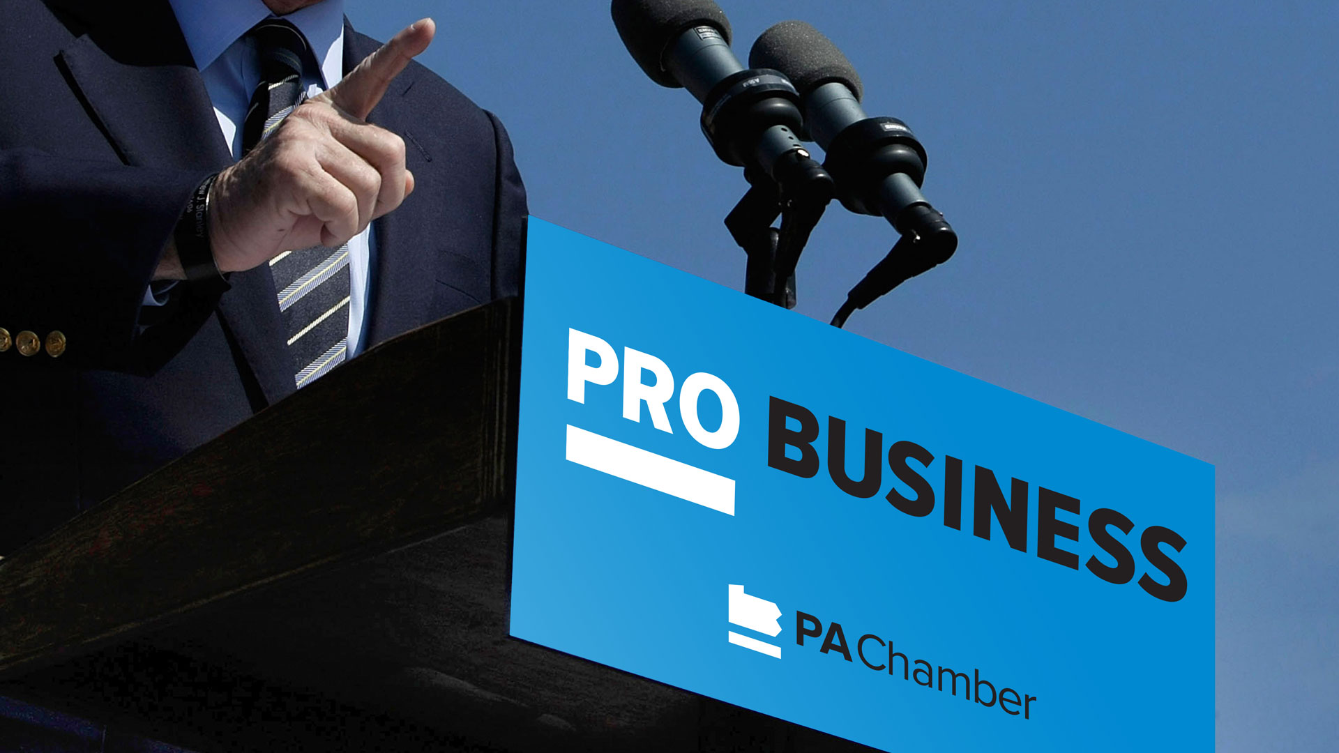 PA Chamber logo on podium sign