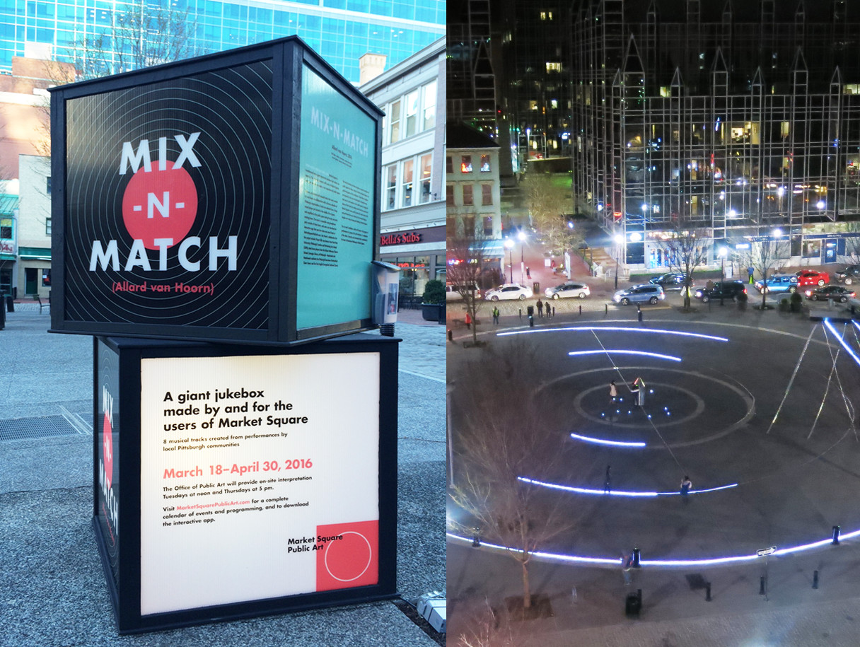 Mix N Match Market Square Public Art signage view