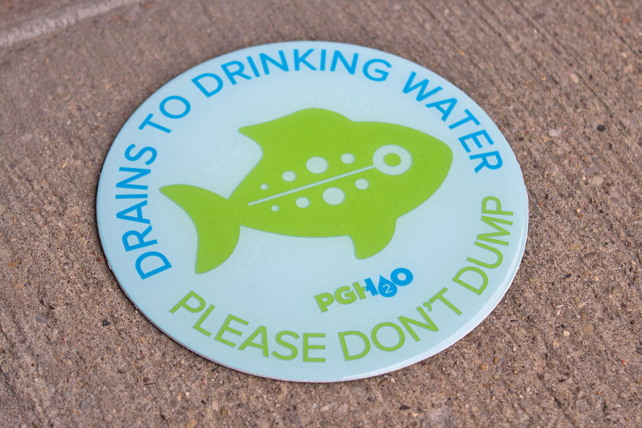 Pittsburgh Water and Sewer Authority PWSA PGH20 sidewalk sticker green infrastructure