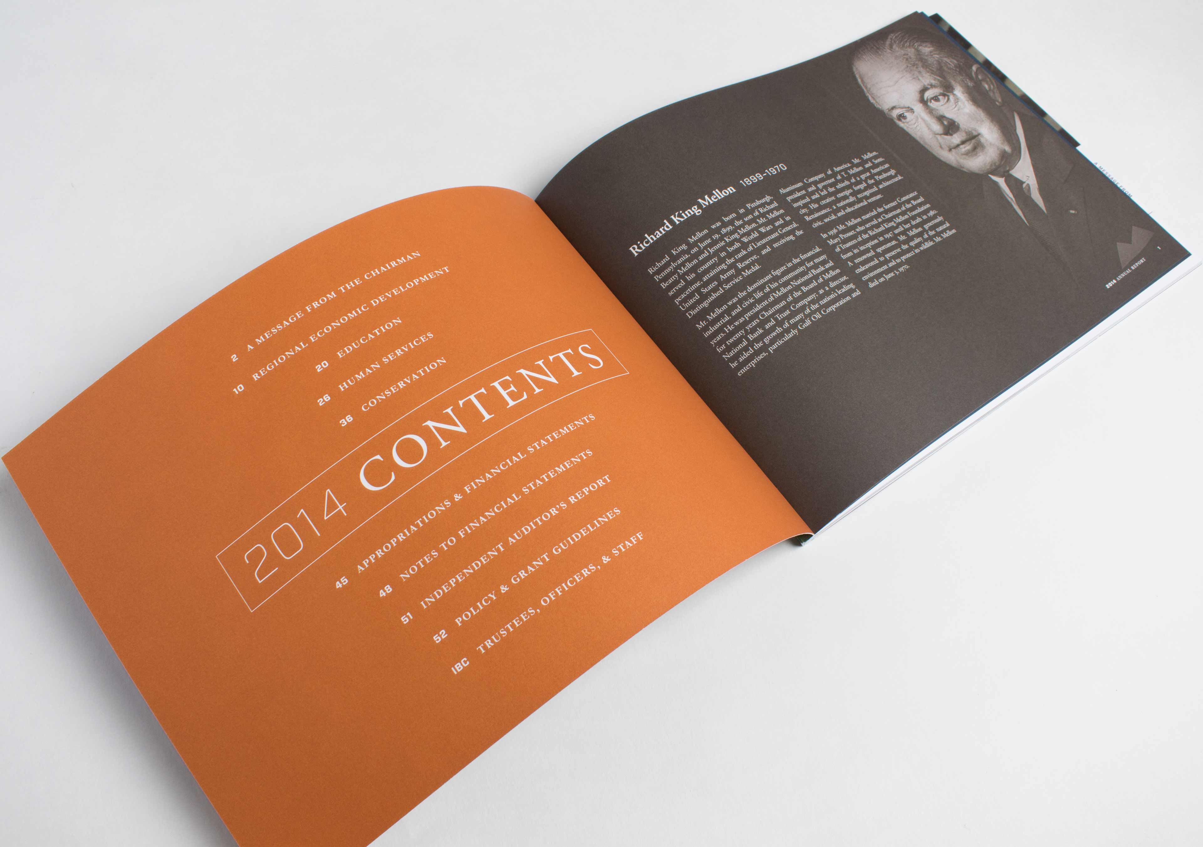 Richard King Mellon Foundation 2013 annual report intro spread
