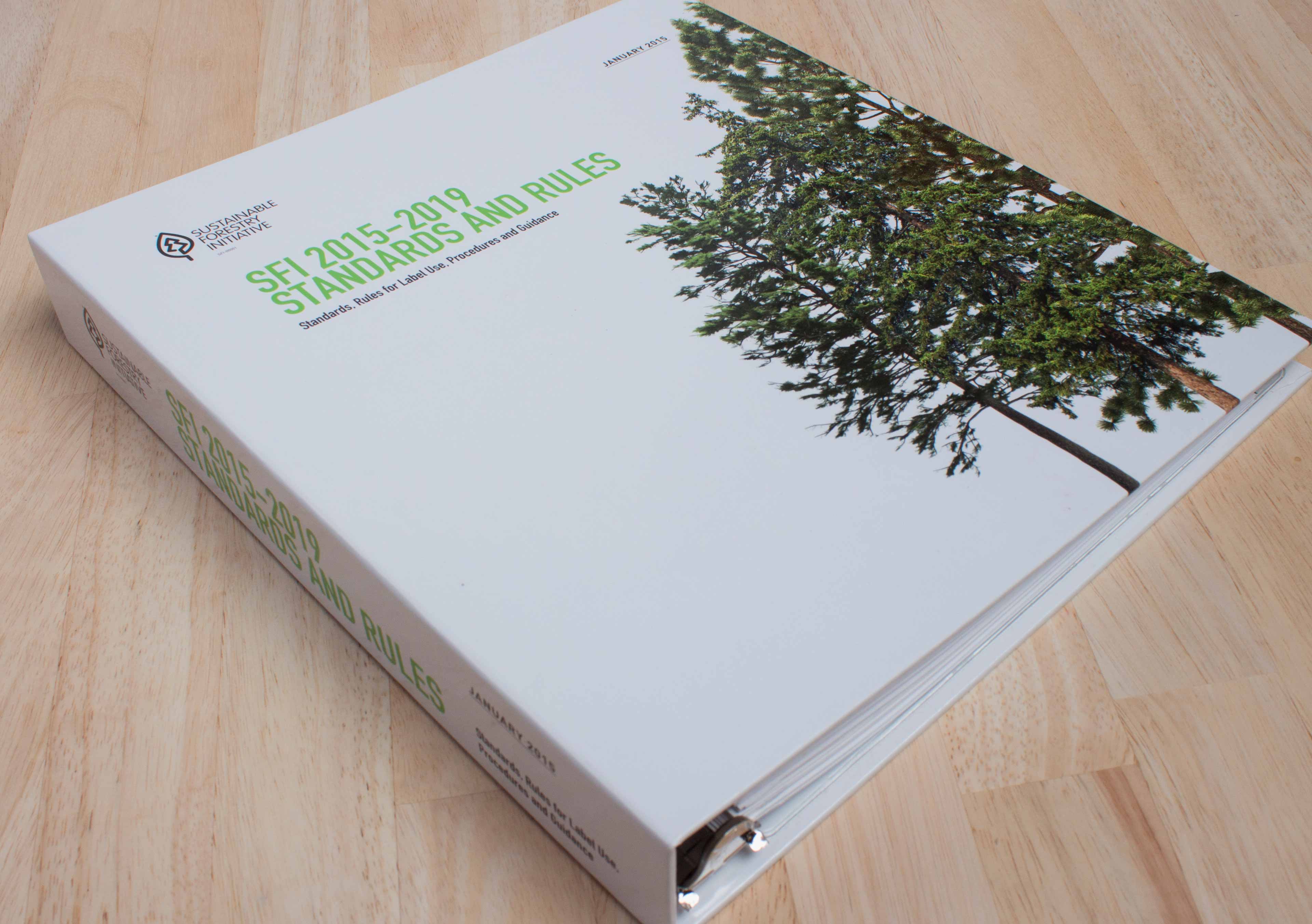 Sustainable Forestry Initiative standards manual binder