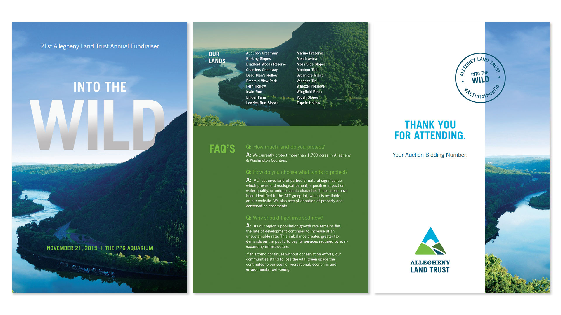 Allegheny Land Trust Into the Wild fundraiser program