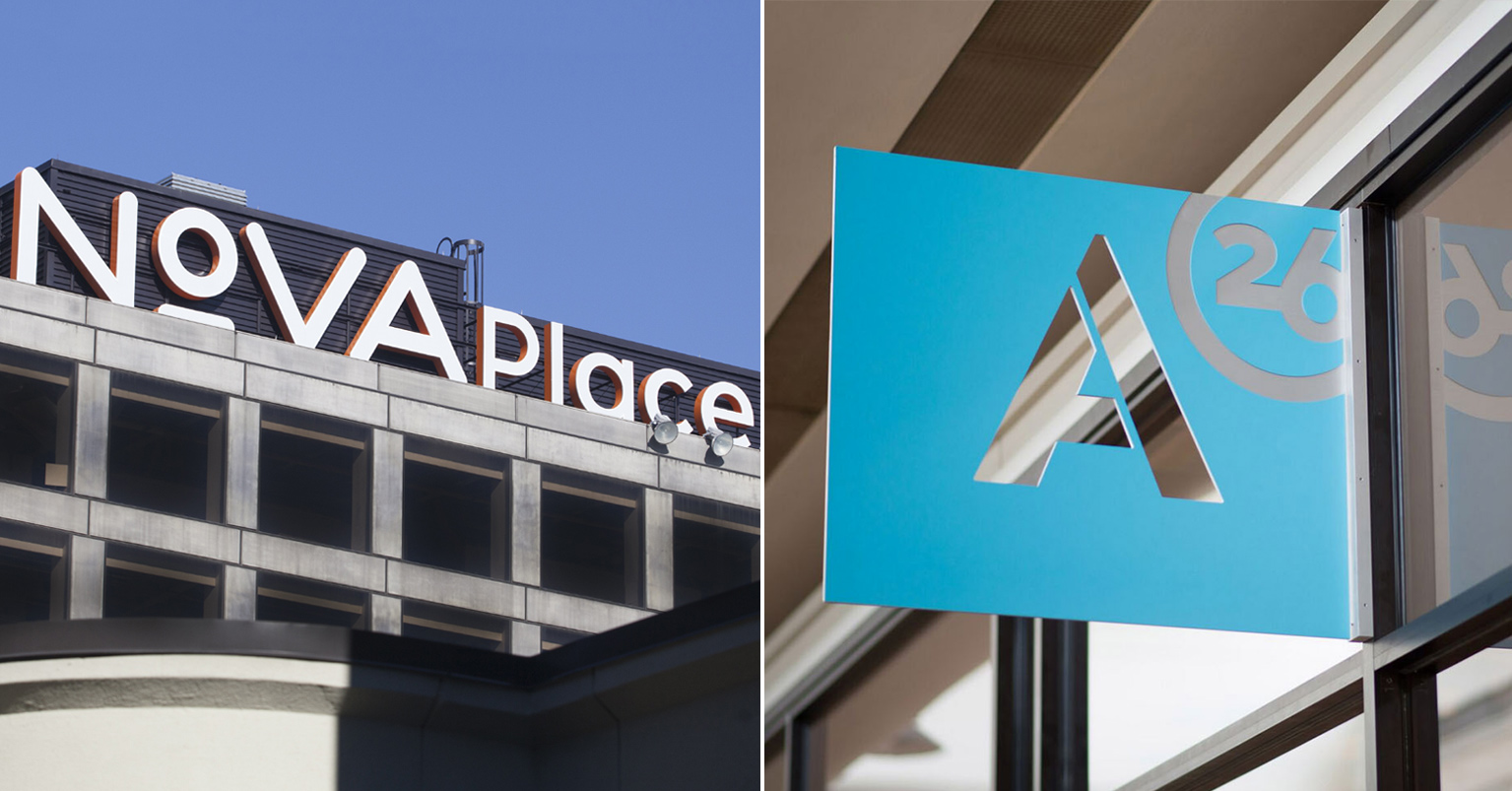 Nova Place and Alloy 26 branded signs