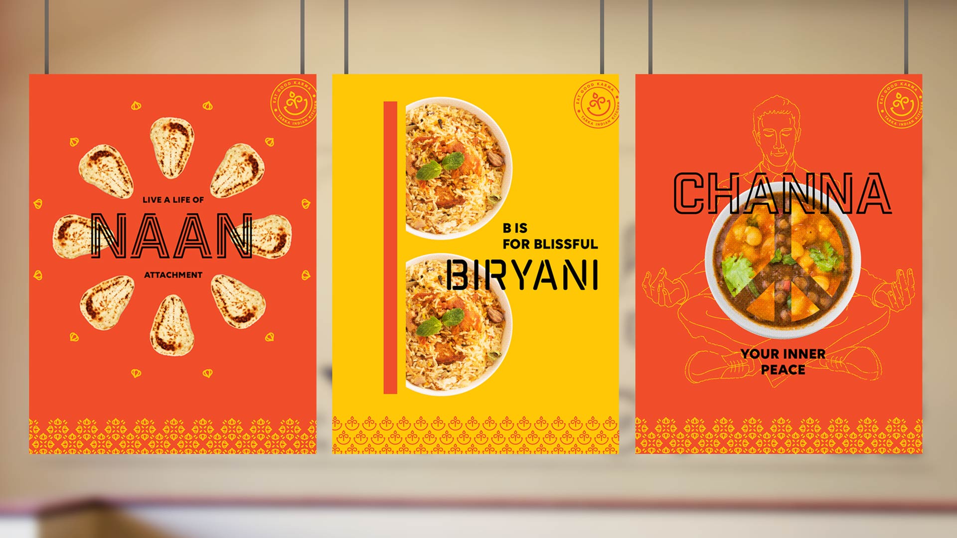 Tarka Indian Kitchen promotional hanging signs