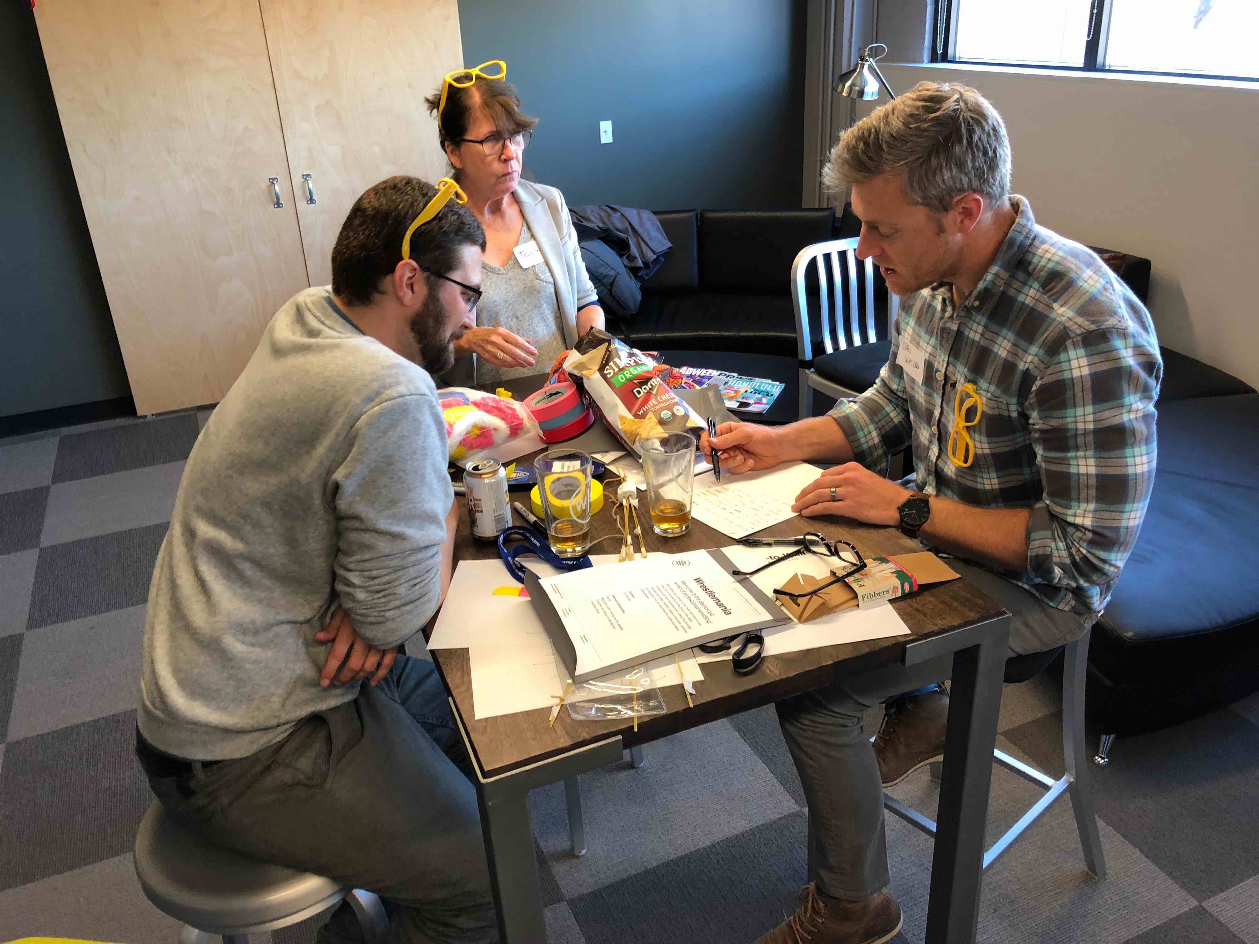 Helicon Brewing's Festbier and Doritos fuel development of a wrestling skit.