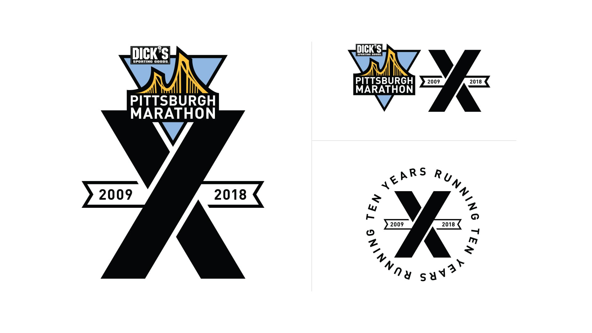 Pittsburgh Marathon logo configurations