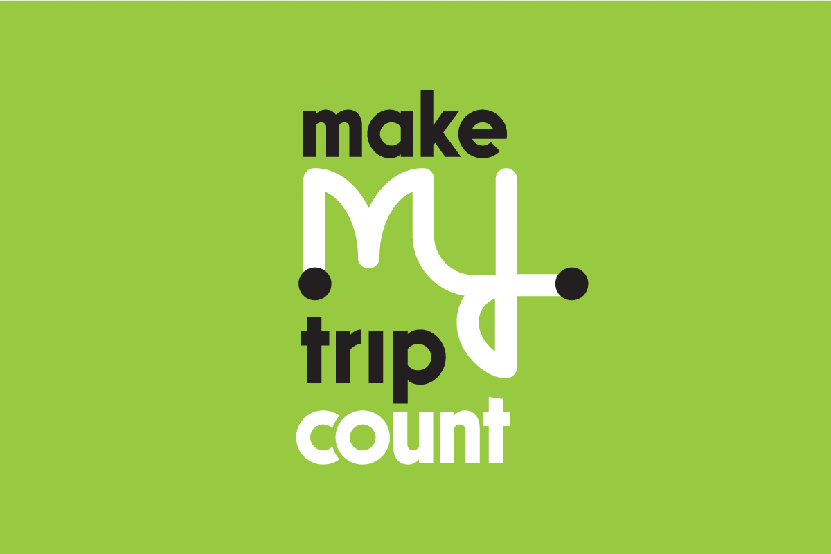 Make My Trip Count logo knockouts