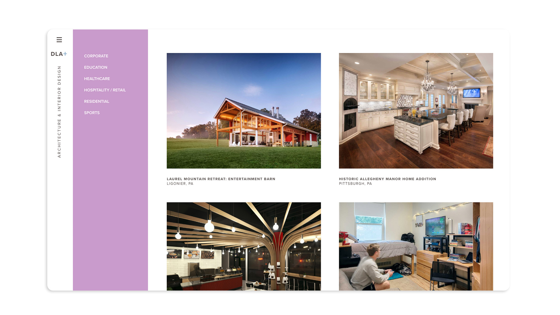 Image of DLA+ website's past project portfolio