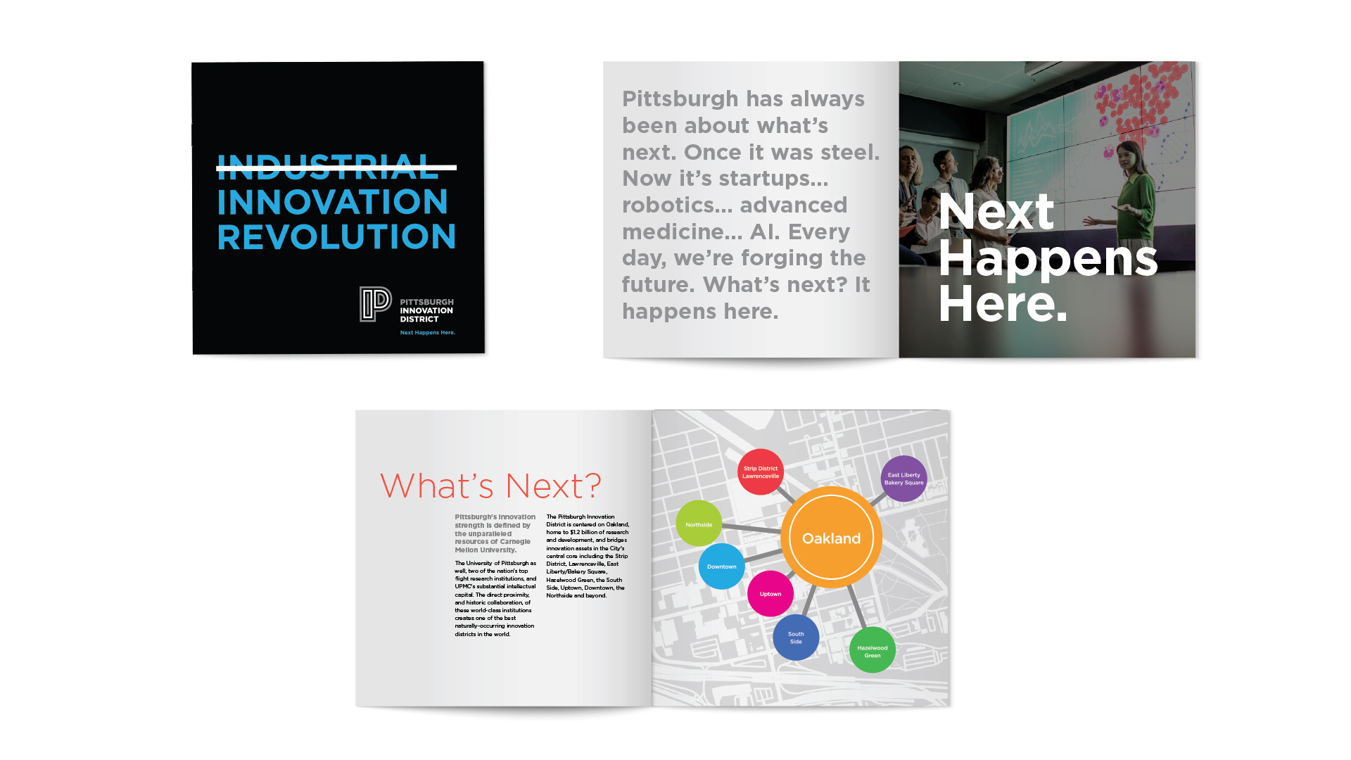 Pittsburgh Innovation District brochure cover, spreads