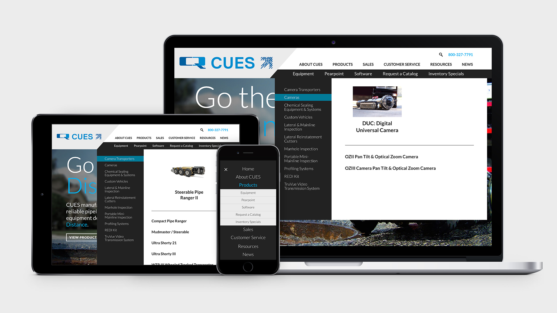 CUES website responsive menus