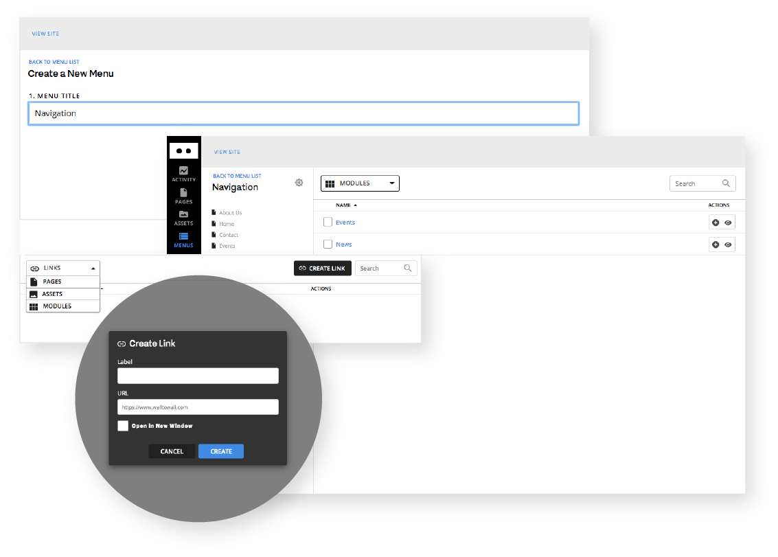 W|W BlokBlok CMS menus