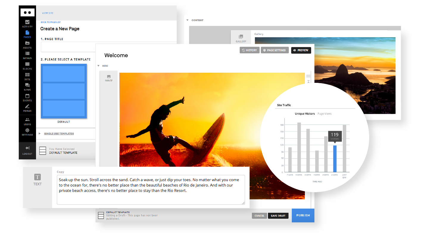 Screenshots of BlokBlok CMS by W|W