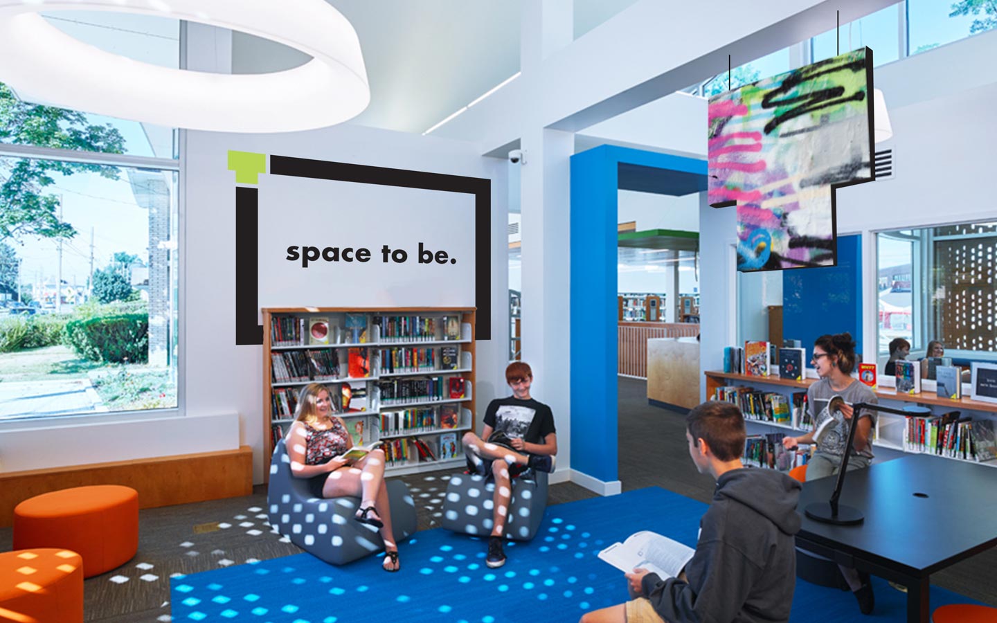 Carnegie Library of Pittsburgh Teenspace branded physical environment