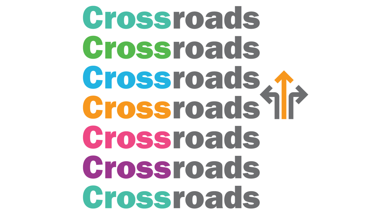 Crossroads Foundation logo animation with different colors
