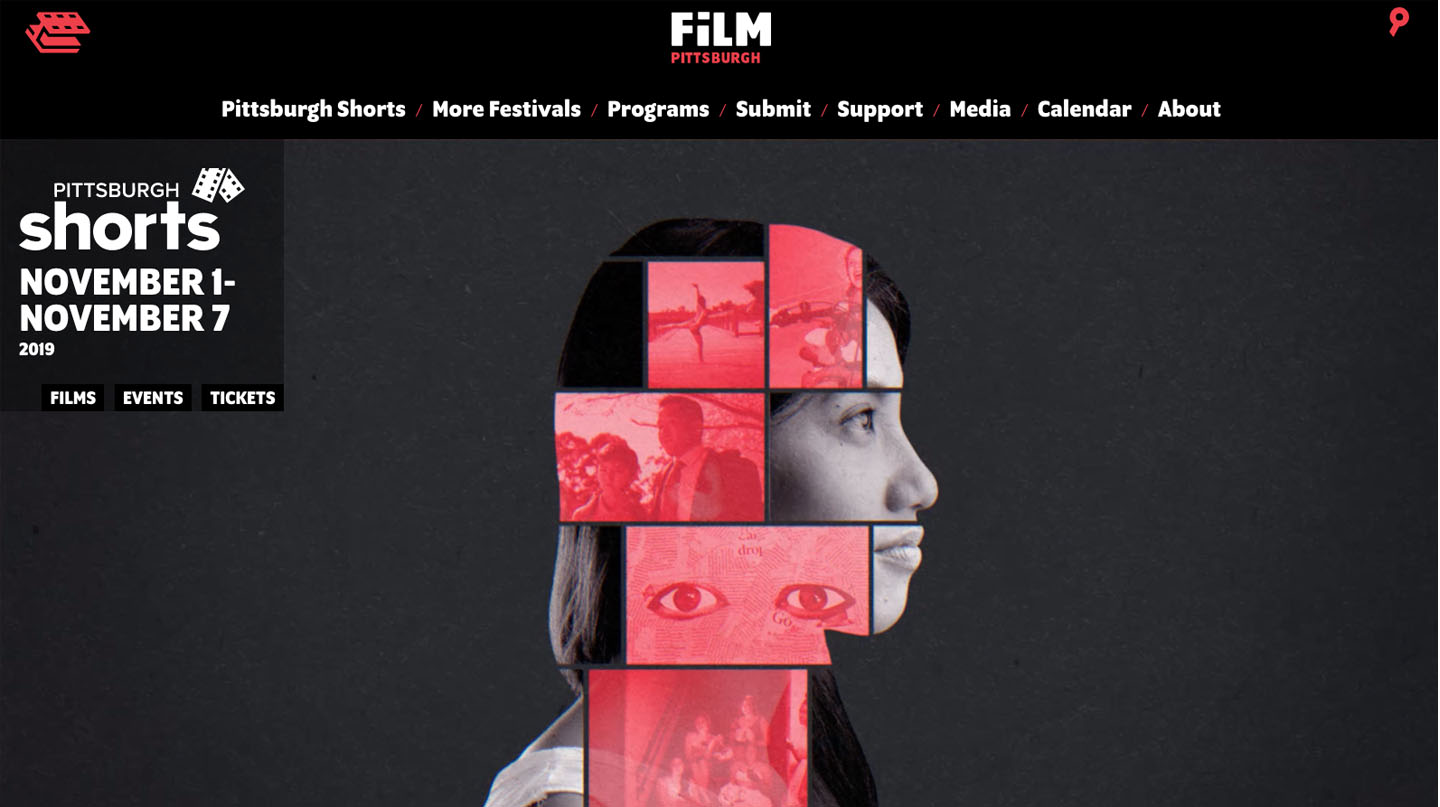 Pittsburgh Shorts Film Festival website graphic
