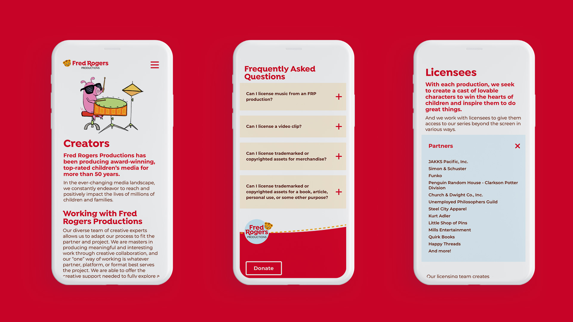 fredrogers.org partner focused pages on mobile