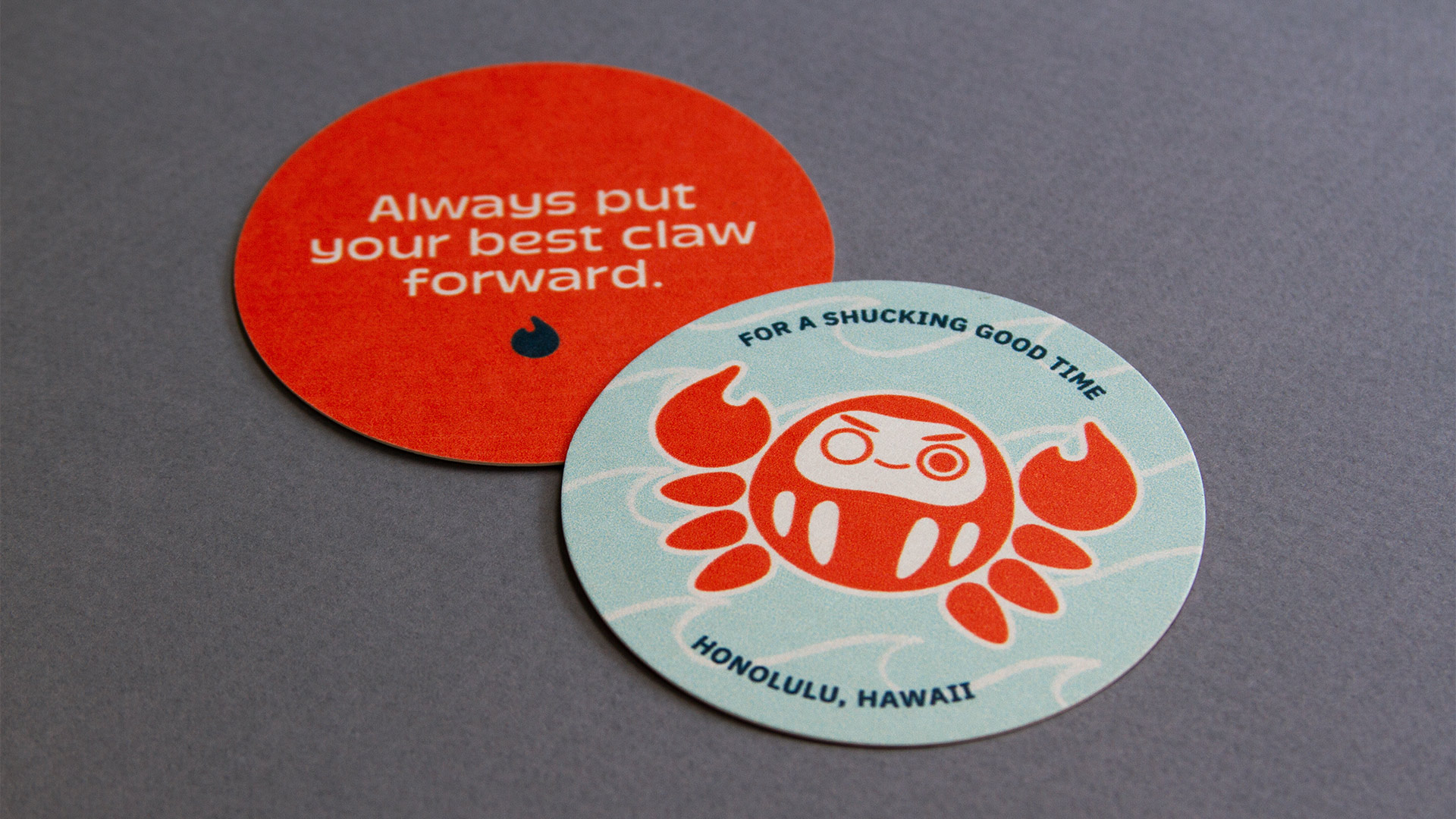 Karai Crab drink coasters