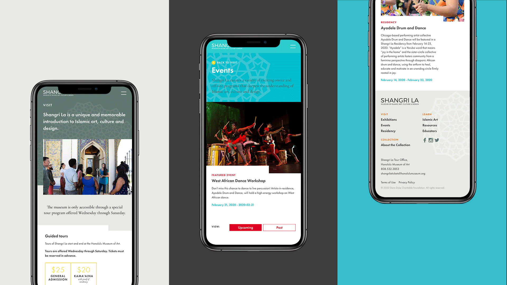 Shangri La mobile website view