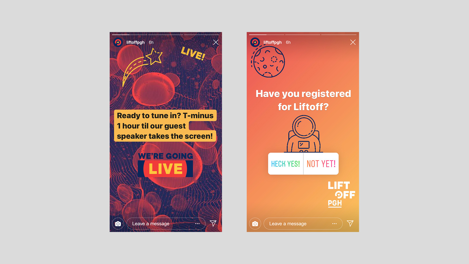 Liftoff PGH Instagram stickers