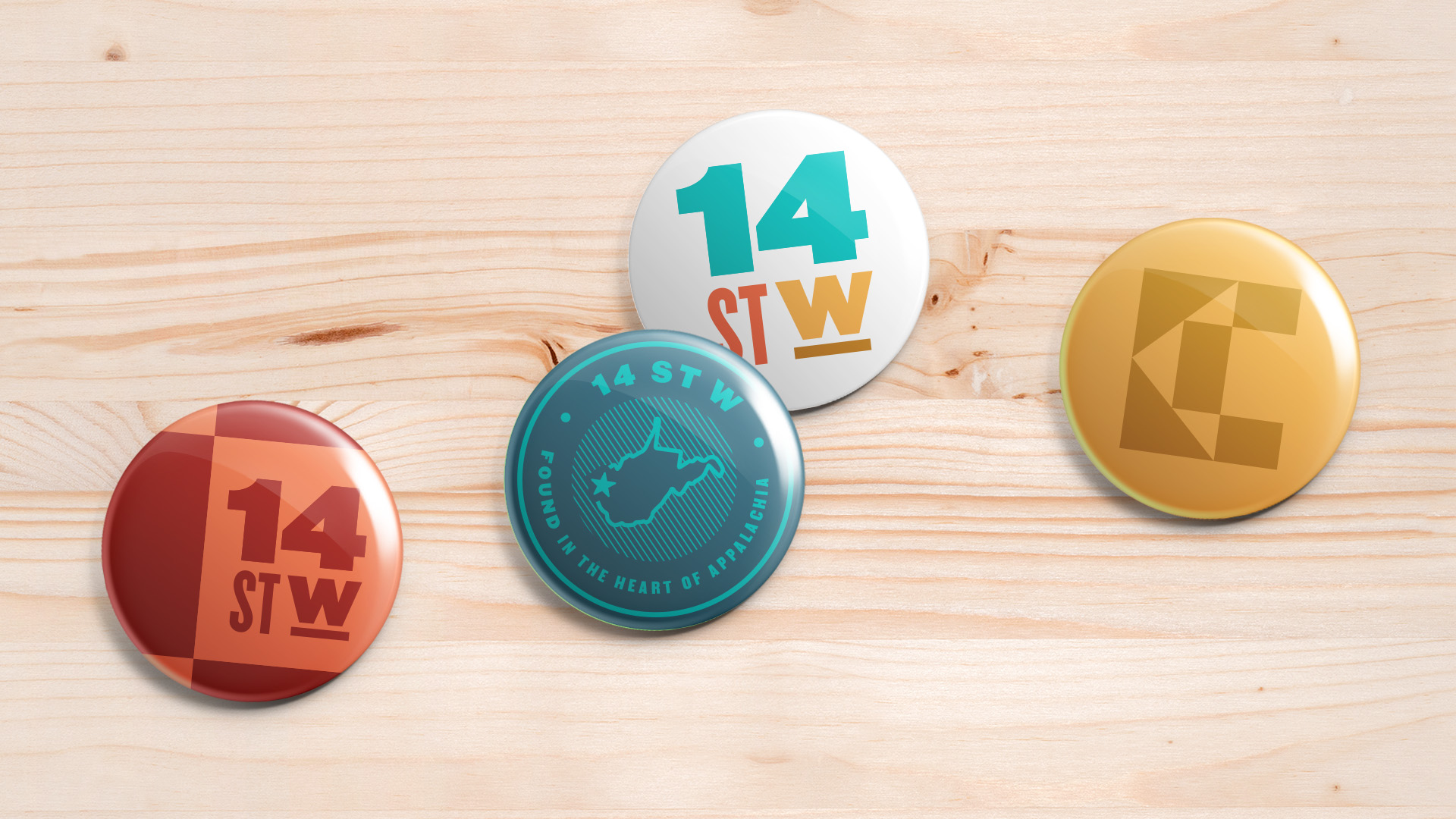 14 St. West branded merch pins