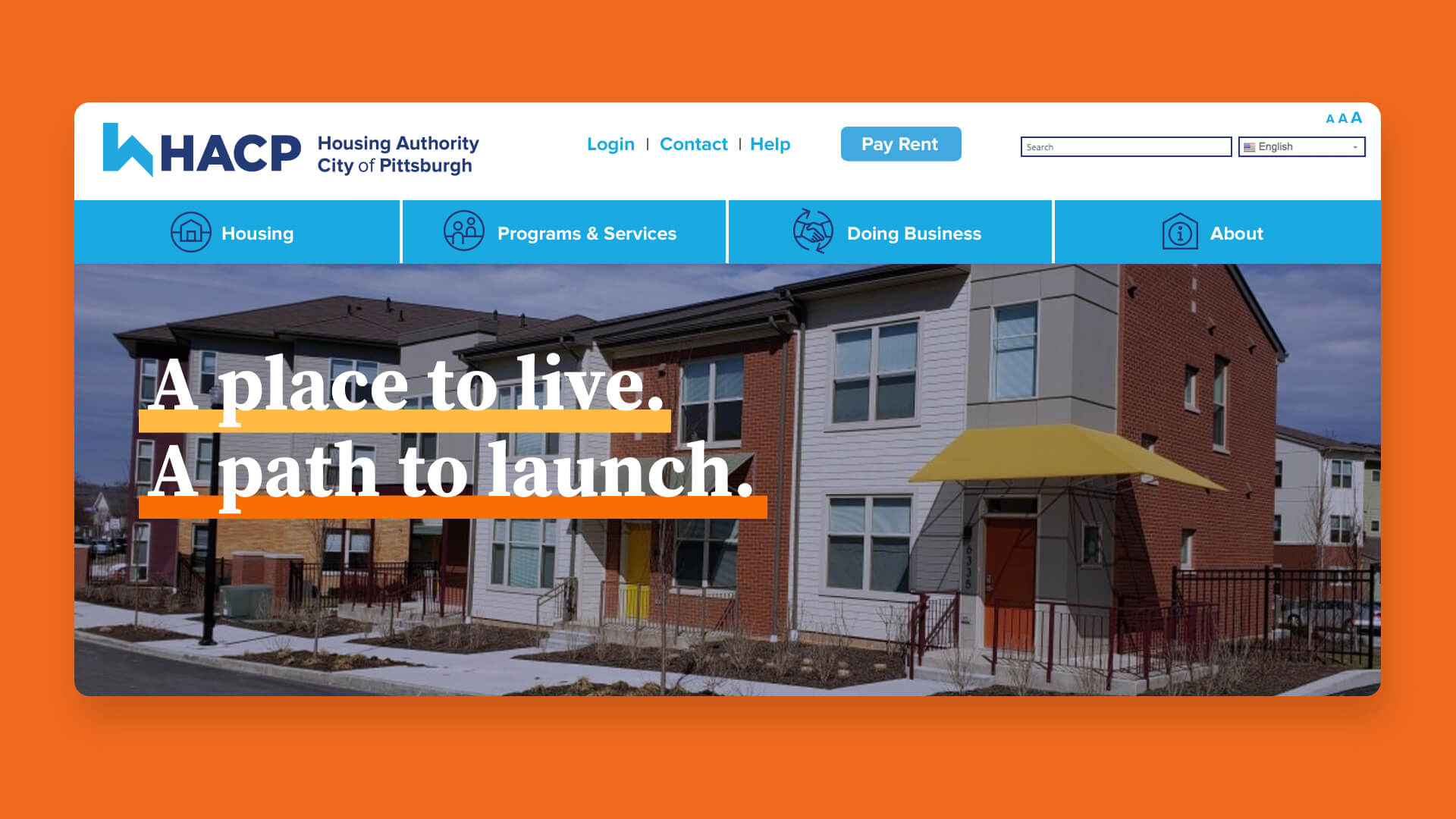 Housing Authority of the City of Pittsburgh (HACP) mock-up of updated website