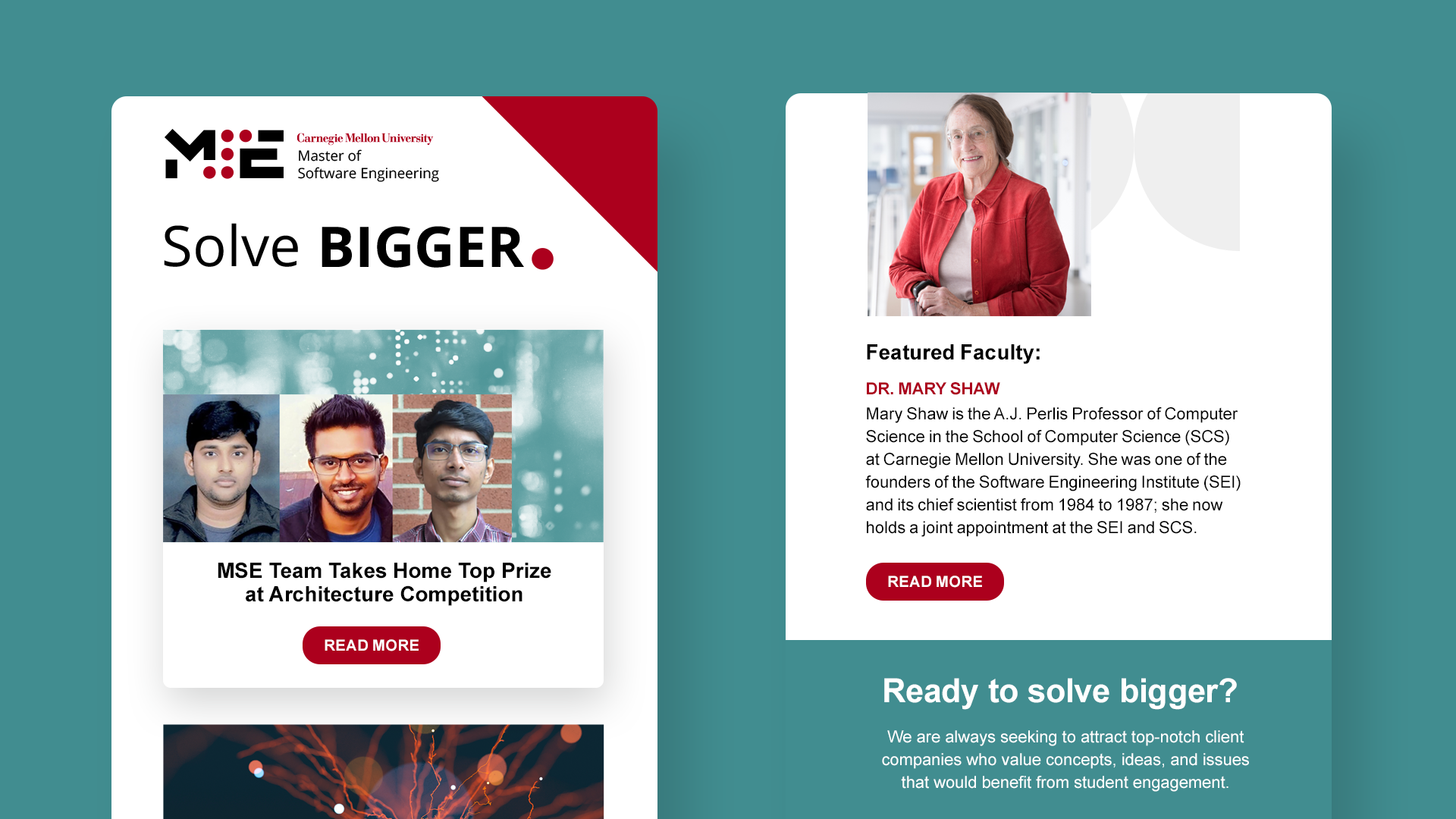 Carnegie Mellon Master of Software Engineering e-blast template