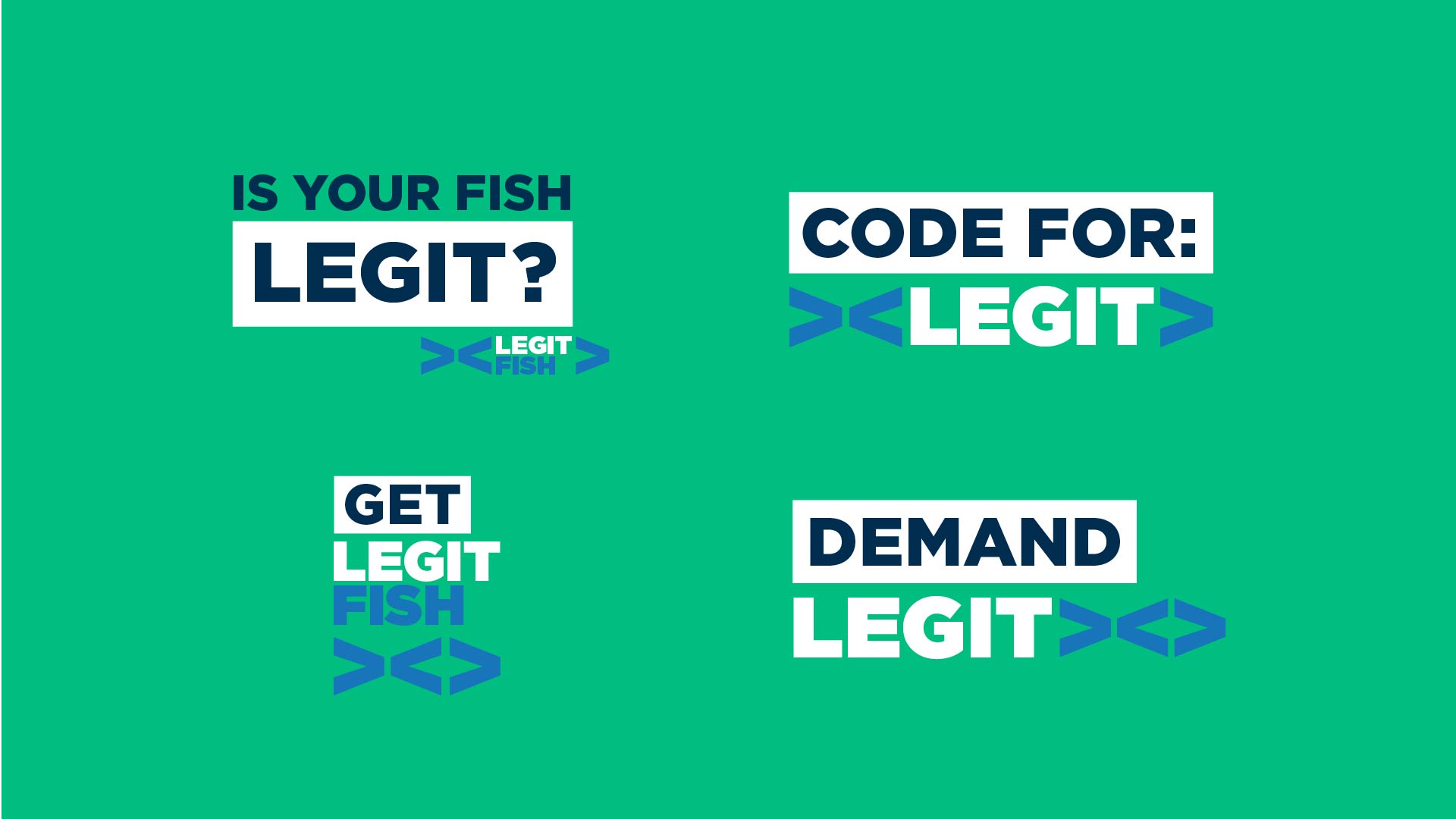 Legit Fish visual brand treatment for headlines