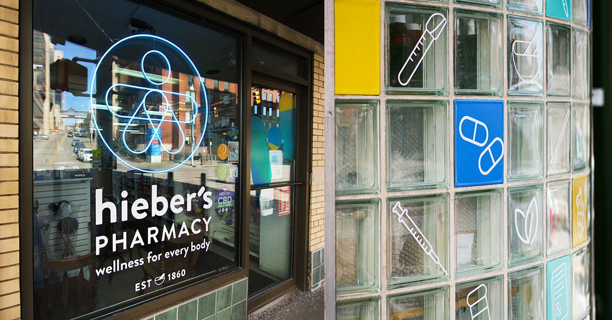 Hieber's Pharmacy branded environment signage