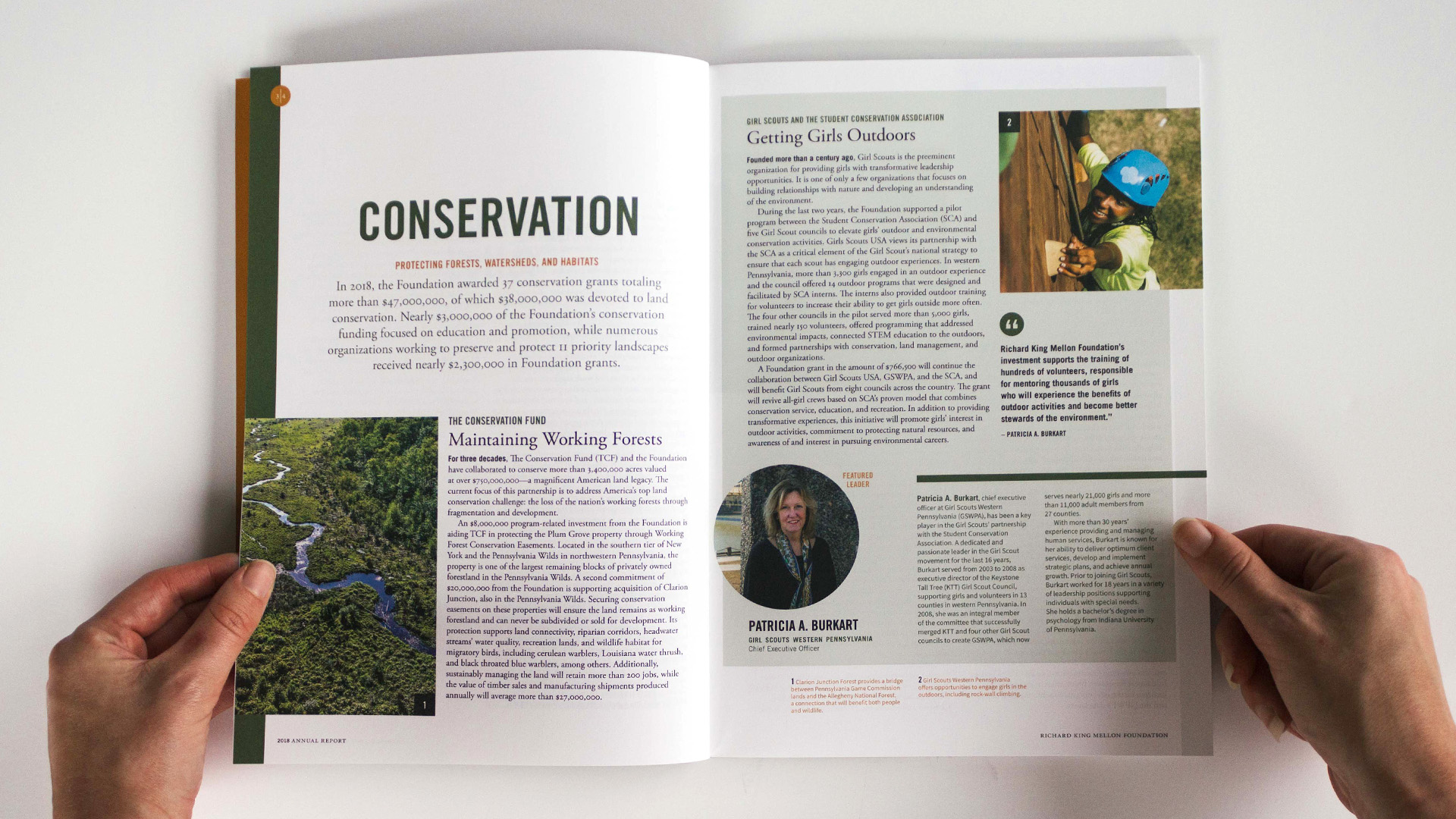 Richard King Mellon Foundation 2018 Annual Report inside spread